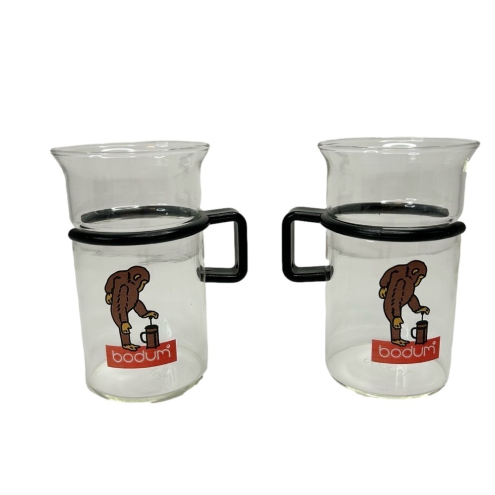 Bodum Bistro Mugs Monkey with French Press Graphics